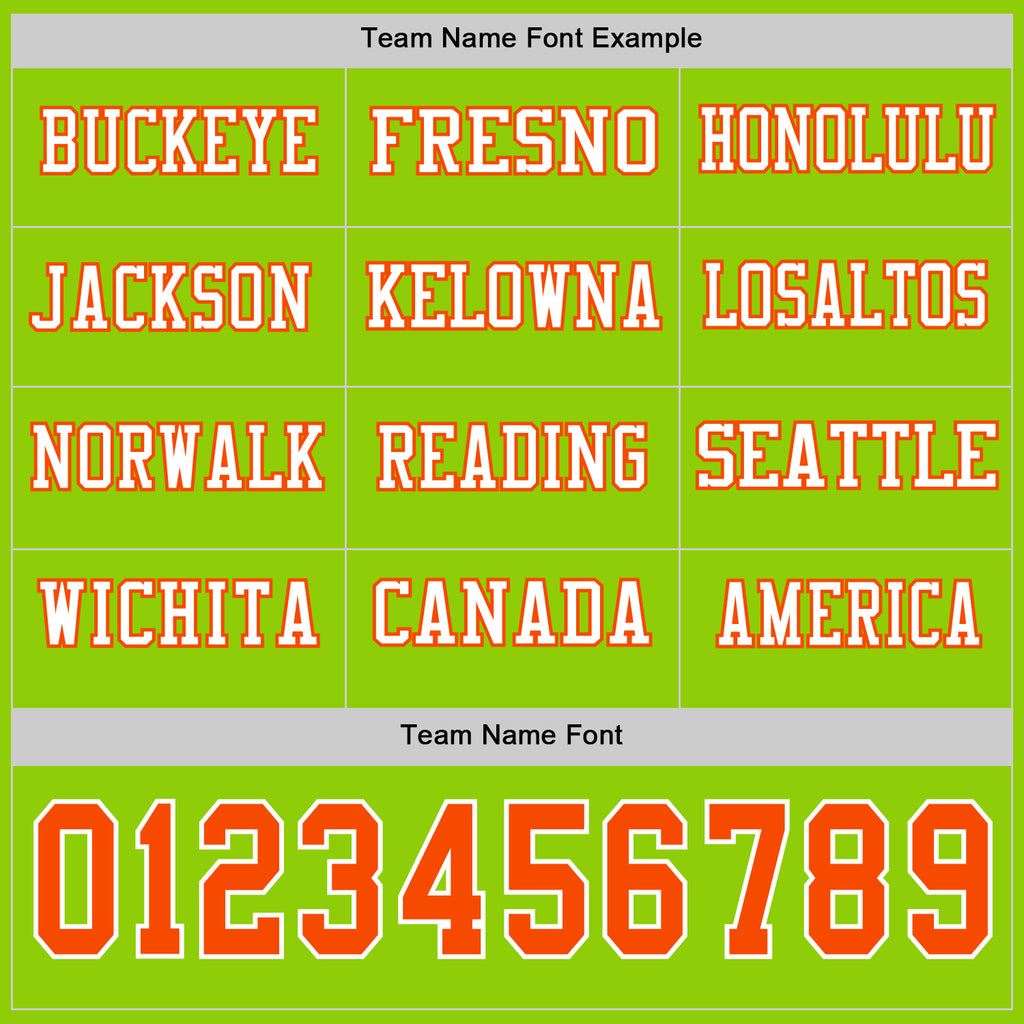 Custom Neon Green Orange-White Long Sleeve Authentic Football Jersey
