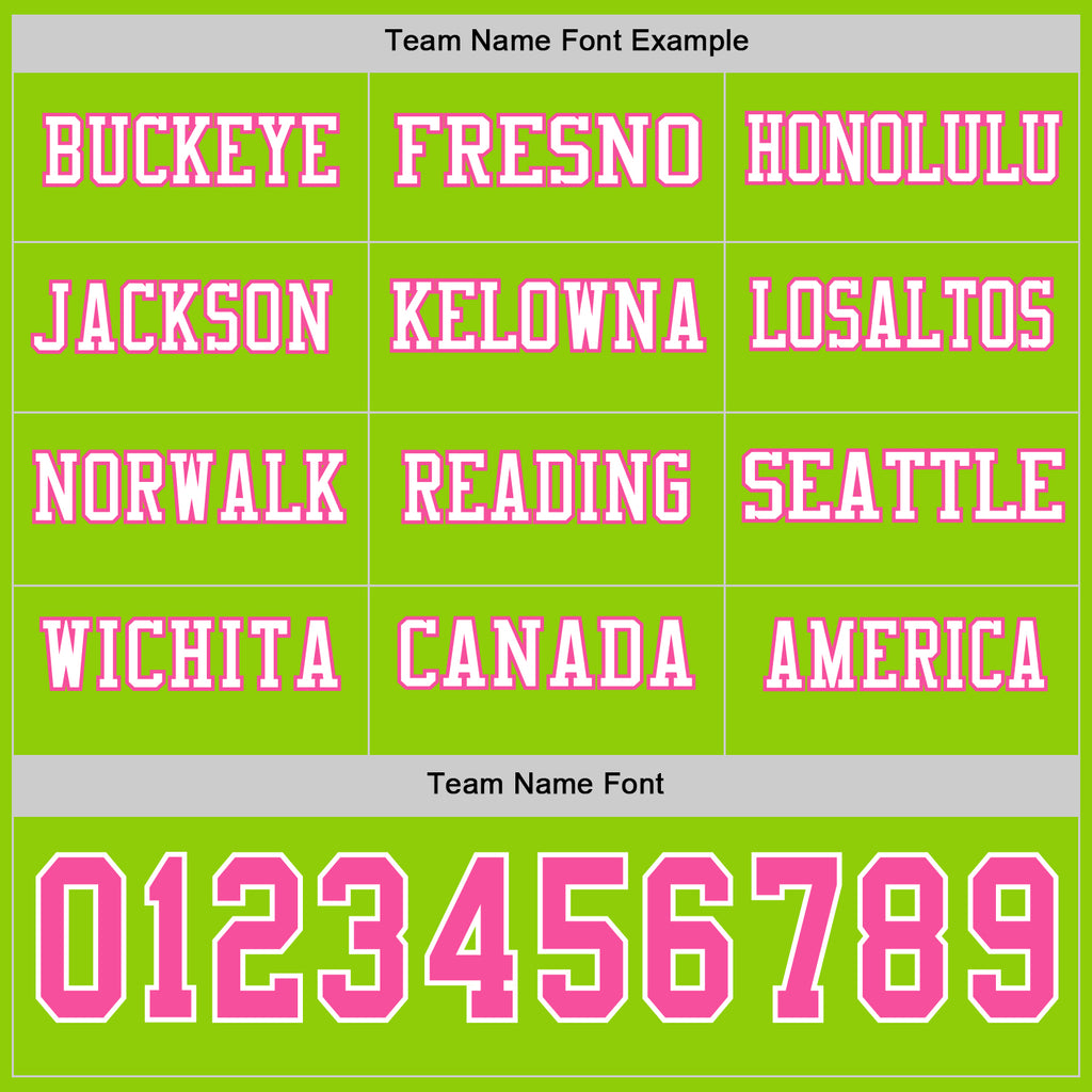 Custom Neon Green Pink-White Long Sleeve Authentic Football Jersey