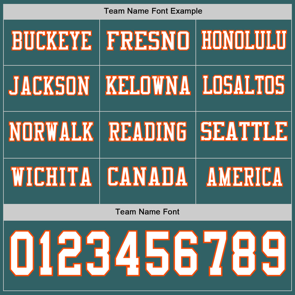 Custom Midnight Green White-Orange Long Sleeve Authentic Football Jersey