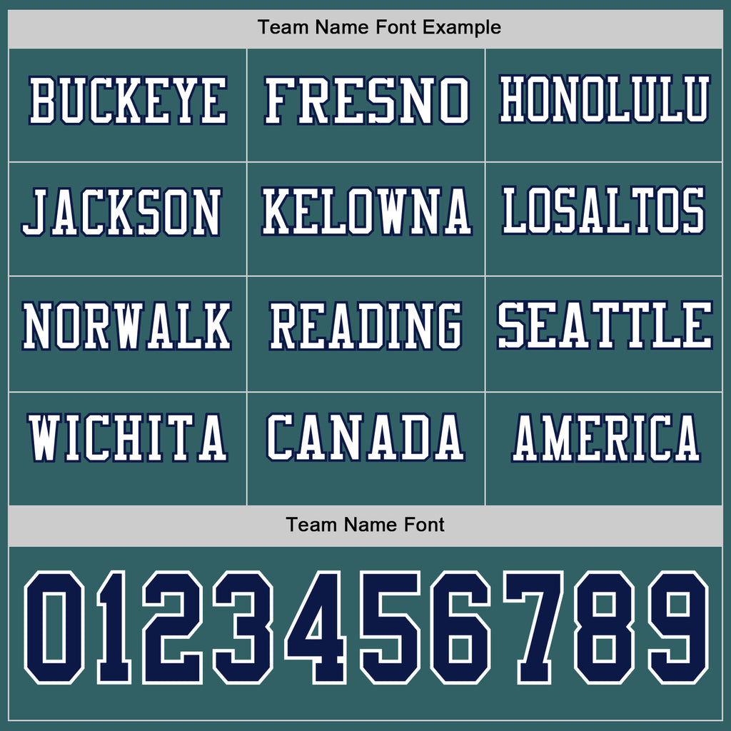 Custom Midnight Green Navy-White Long Sleeve Authentic Football Jersey