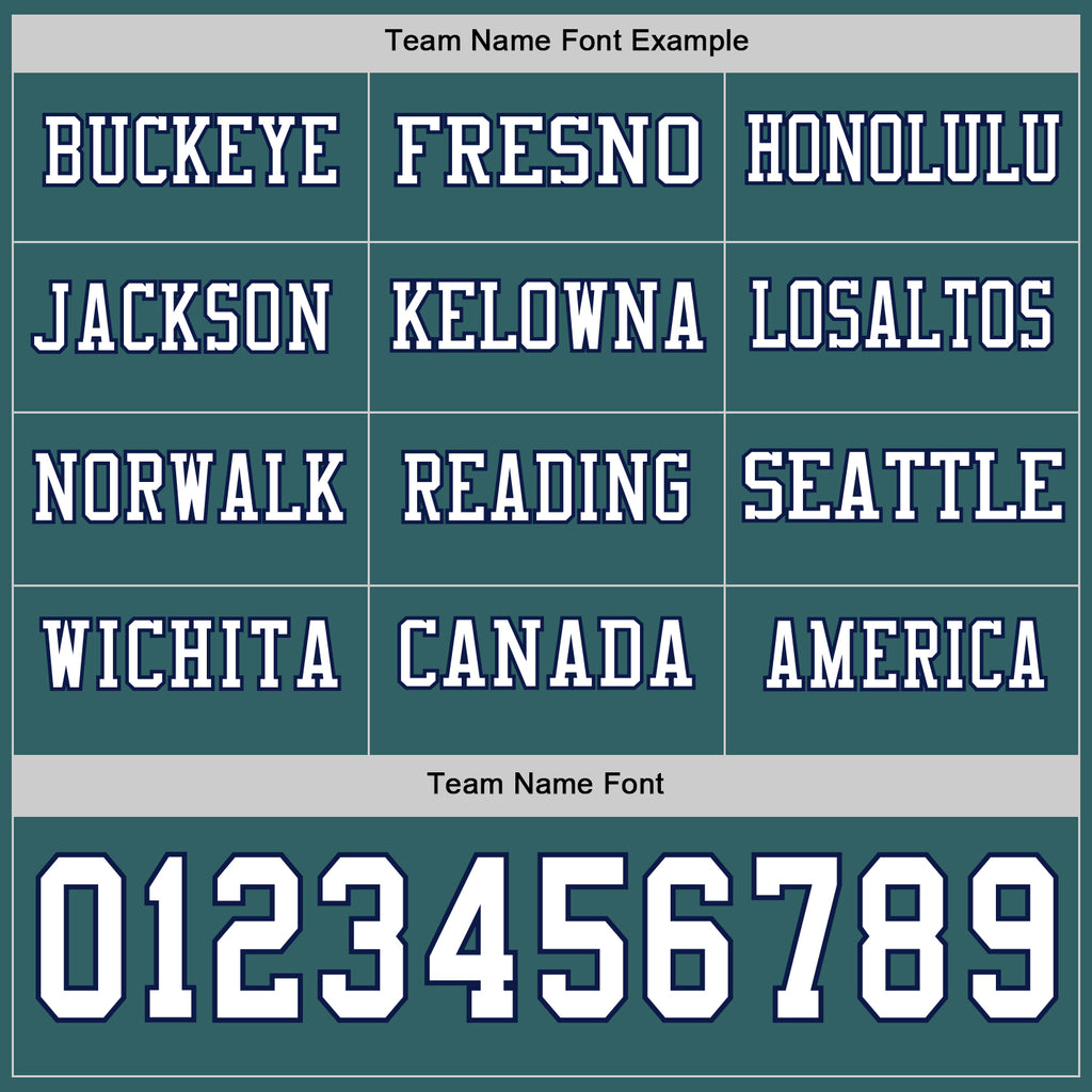 Custom Midnight Green White-Navy-White Long Sleeve Authentic Football Jersey