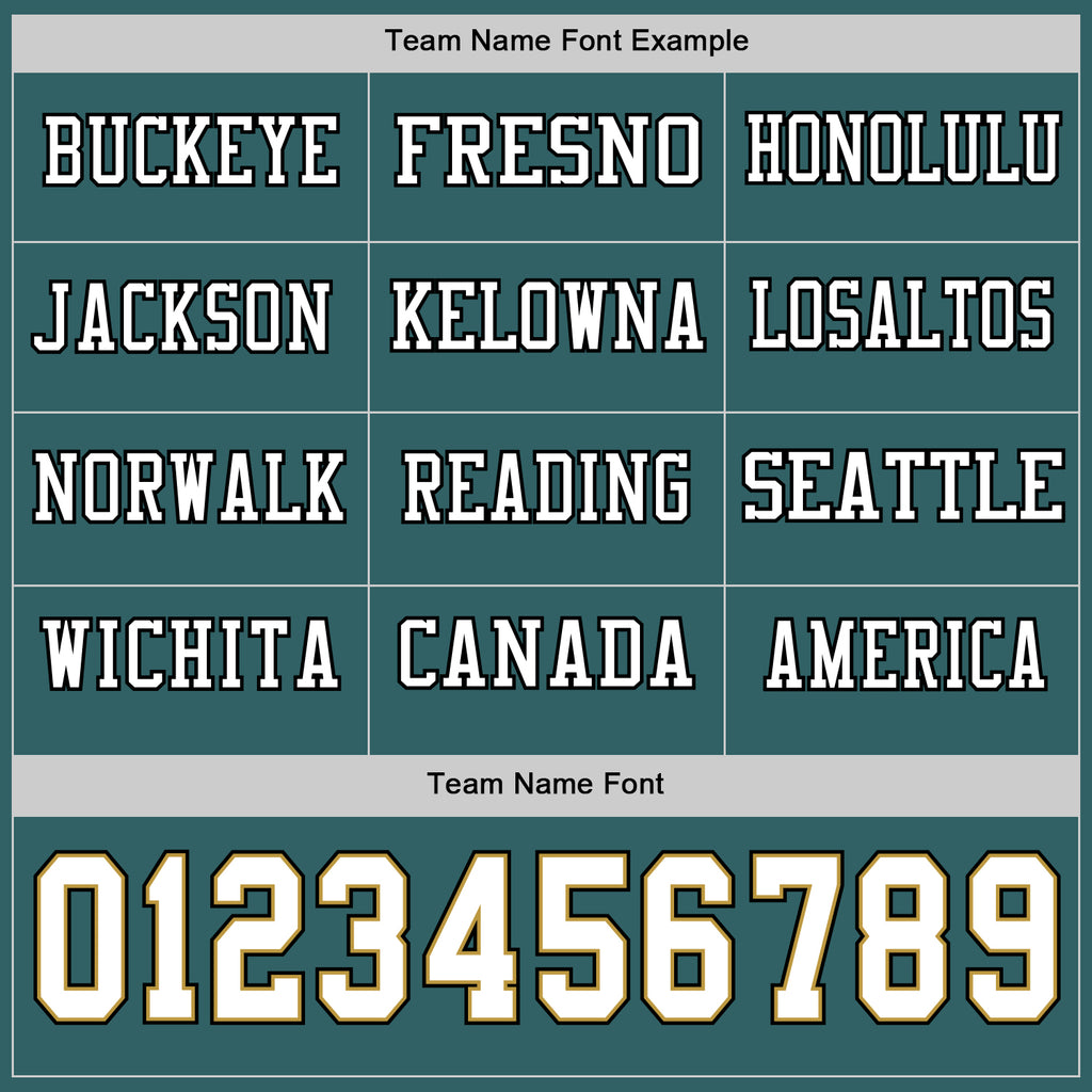Custom Midnight Green White Old Gold-Black Long Sleeve Authentic Football Jersey