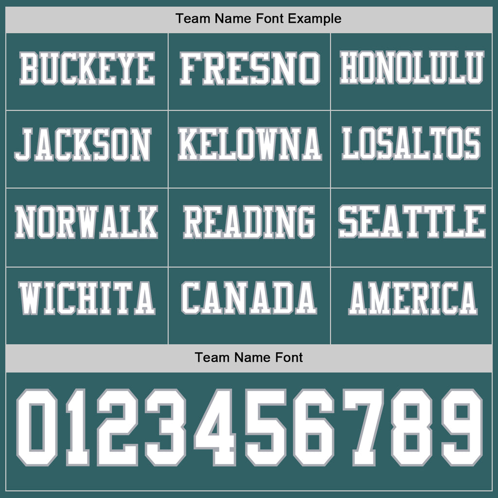 Custom Midnight Green White-Gray Long Sleeve Authentic Football Jersey