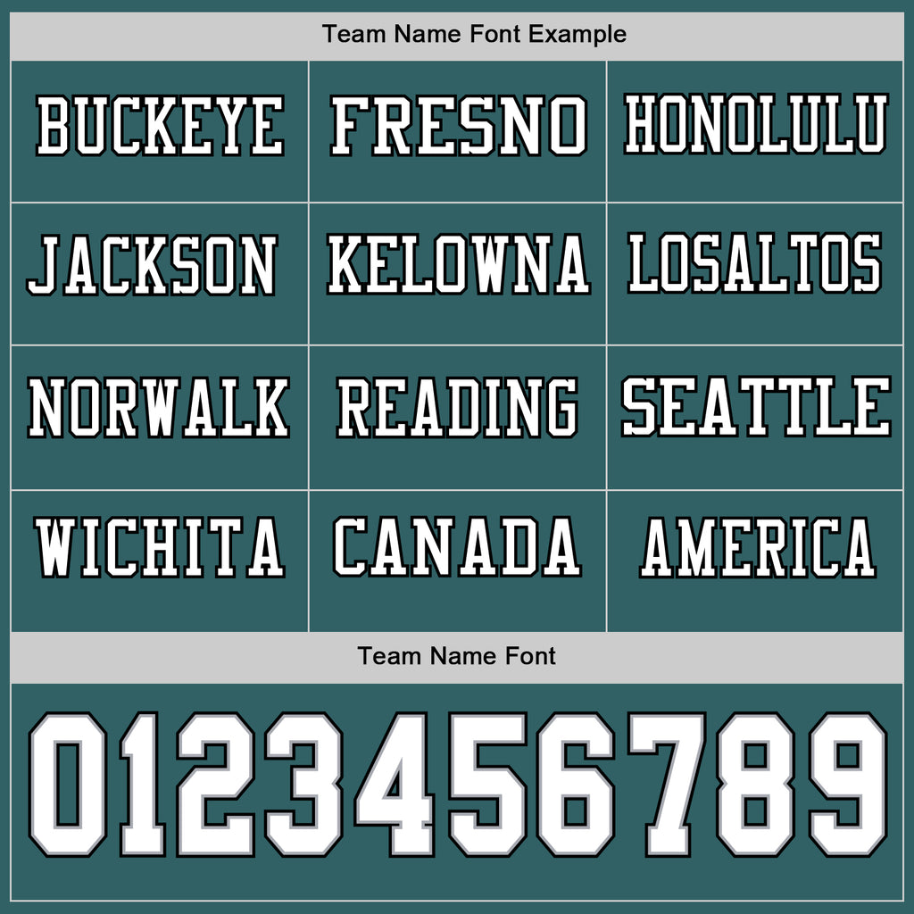 Custom Midnight Green White Gray-Black Long Sleeve Authentic Football Jersey