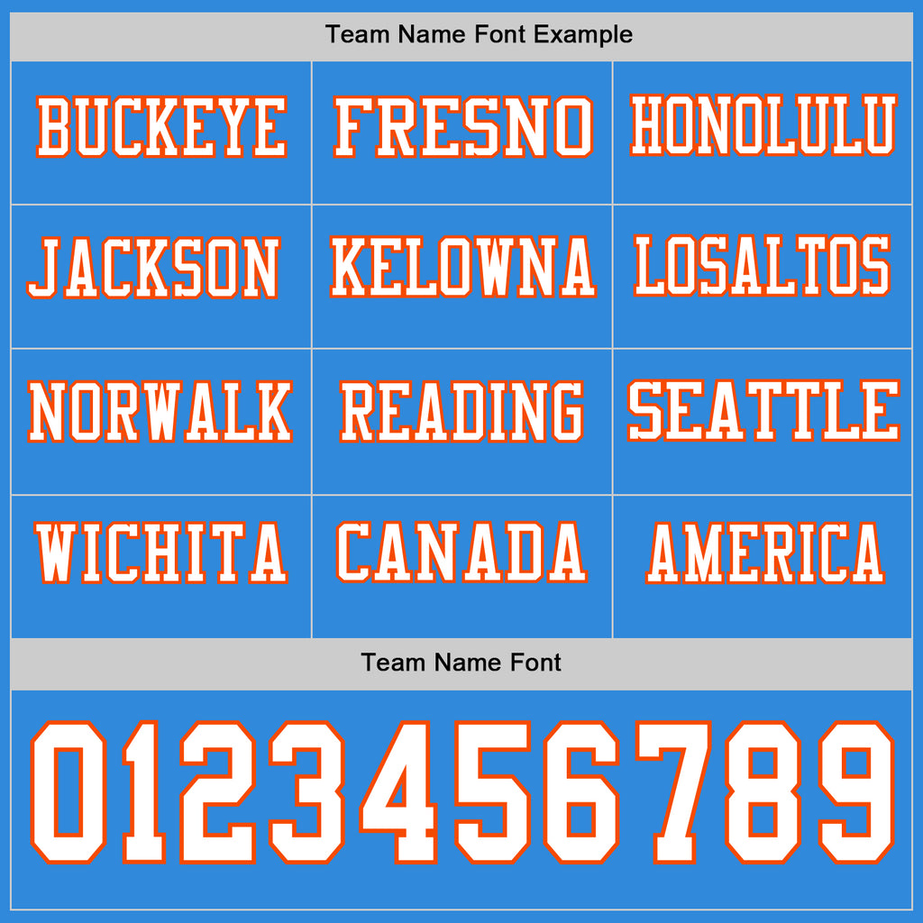 Custom Powder Blue White-Orange Long Sleeve Authentic Football Jersey
