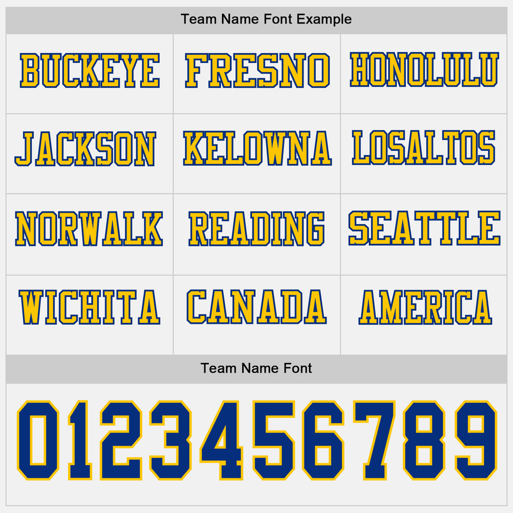 Custom White Royal-Yellow Long Sleeve Authentic Football Jersey