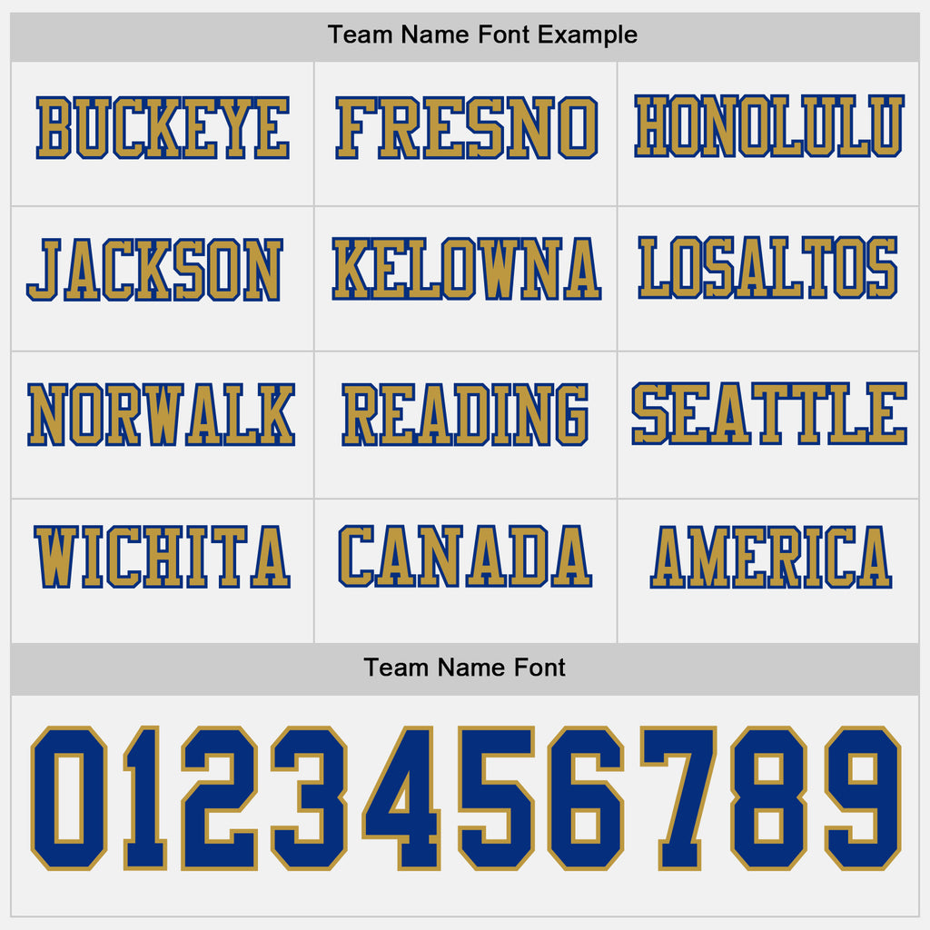 Custom White Royal-Old Gold Long Sleeve Authentic Football Jersey