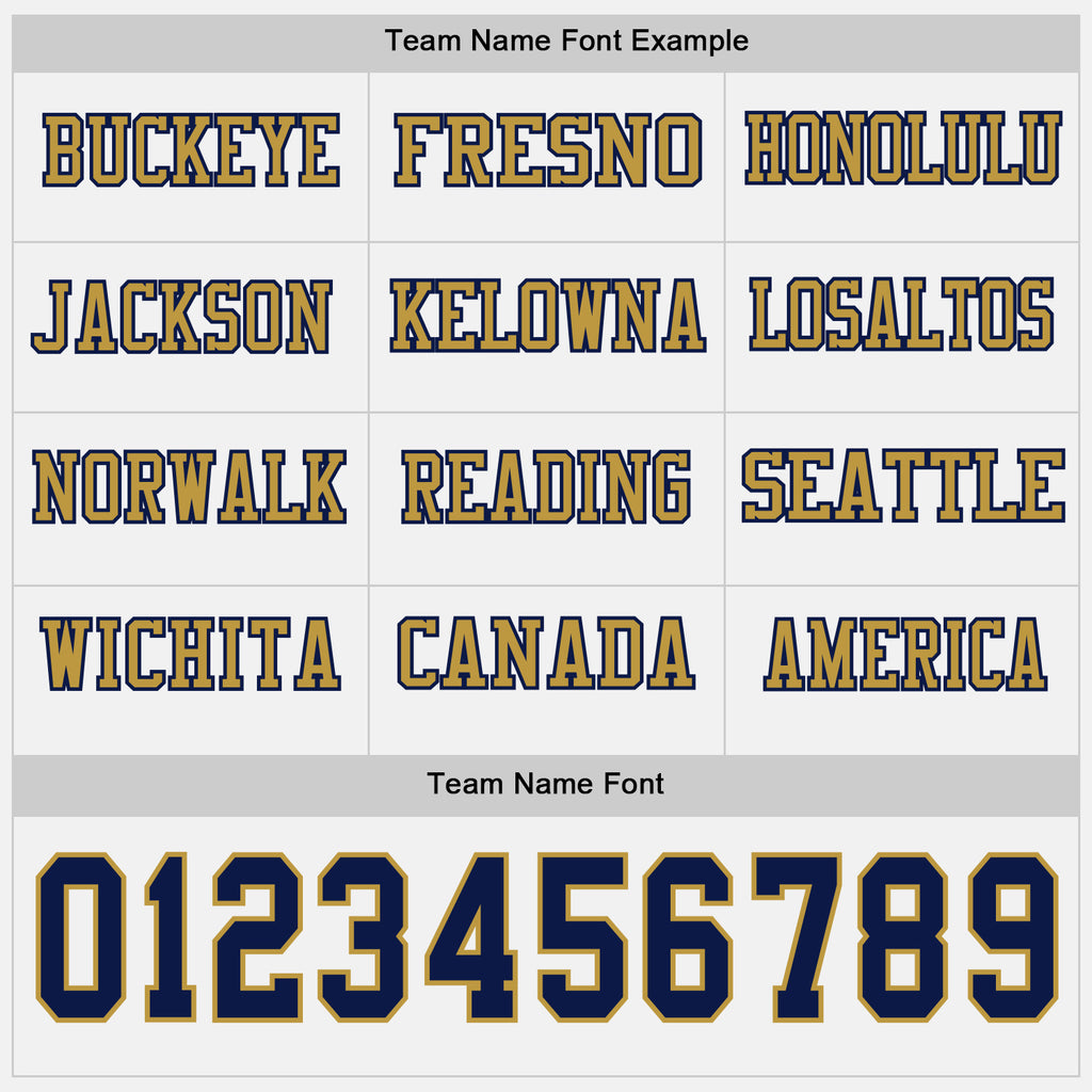 Custom White Navy-Old Gold Long Sleeve Authentic Football Jersey