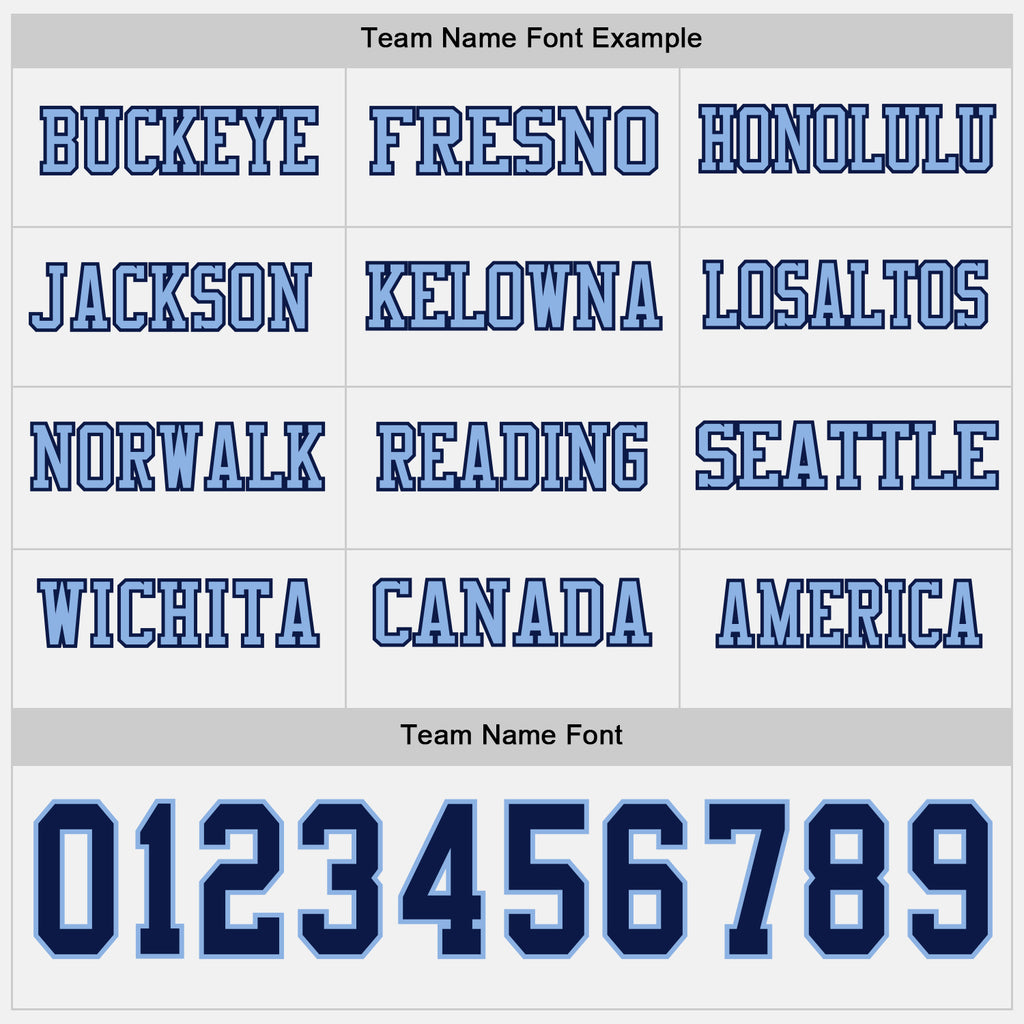 Custom White Navy-Light Blue Long Sleeve Authentic Football Jersey