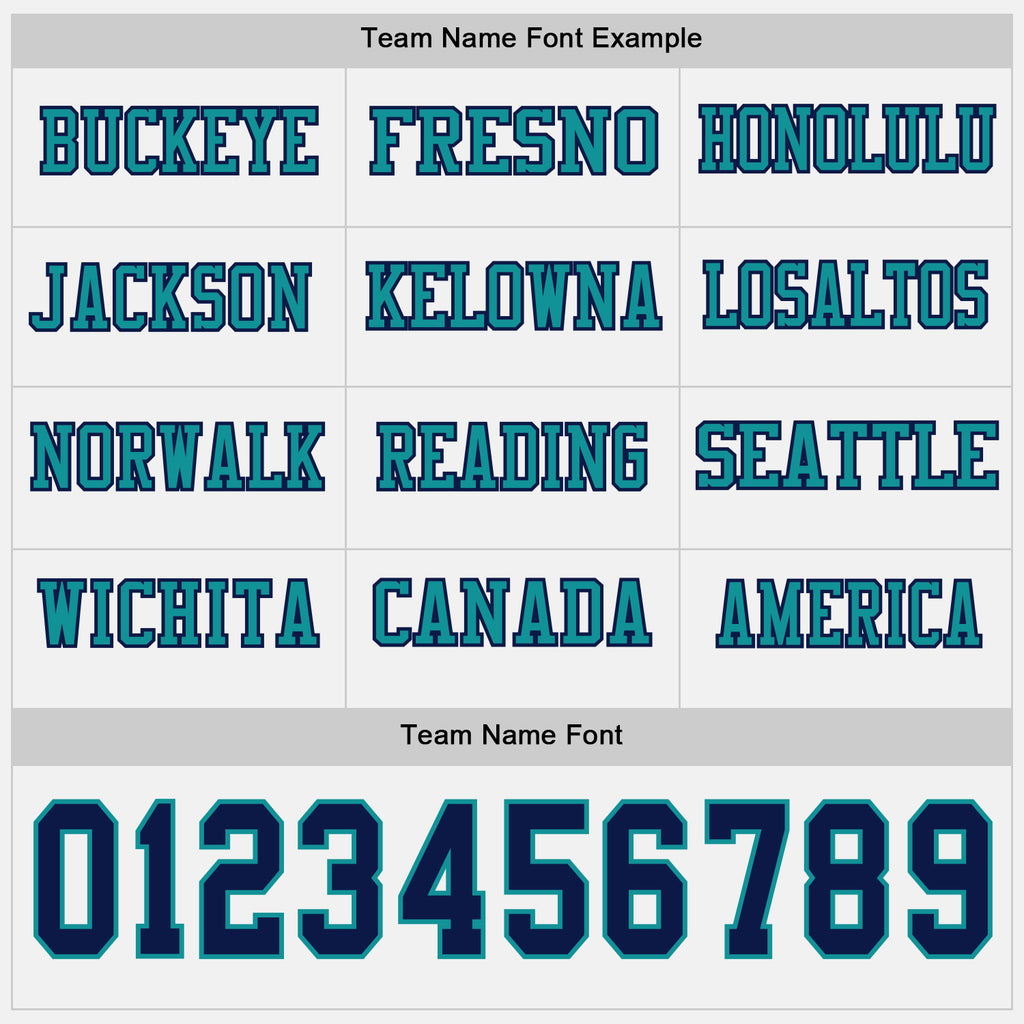 Custom White Navy-Teal Long Sleeve Authentic Football Jersey