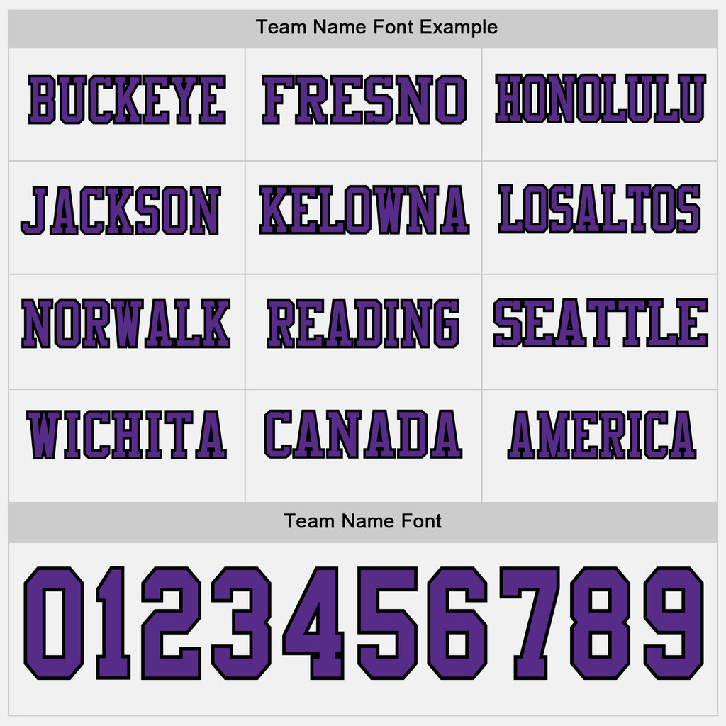 Custom White Purple-Black Long Sleeve Authentic Football Jersey
