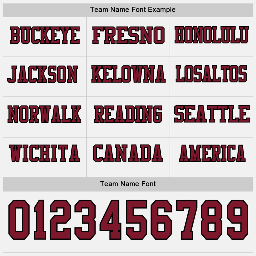 Custom White Crimson-Black Long Sleeve Authentic Football Jersey