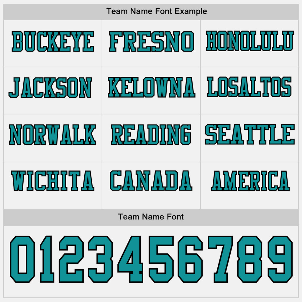 Custom White Teal-Black Long Sleeve Authentic Football Jersey
