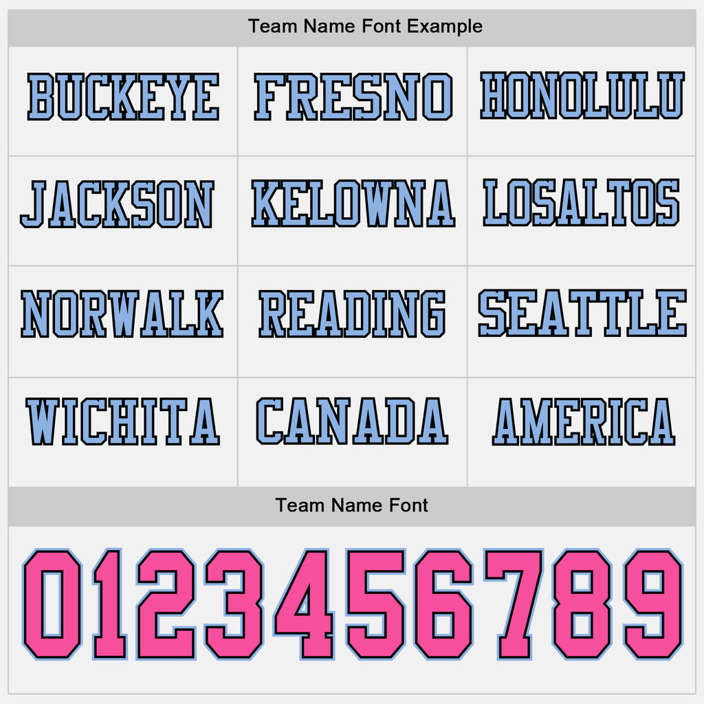 Custom White Pink Black-Light Blue Long Sleeve Authentic Football Jersey