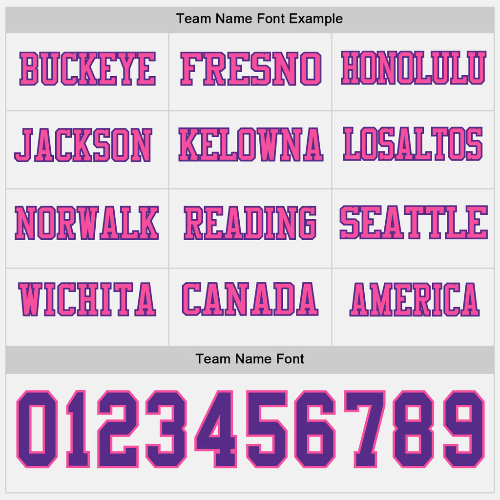 Custom White Purple-Pink Long Sleeve Authentic Football Jersey