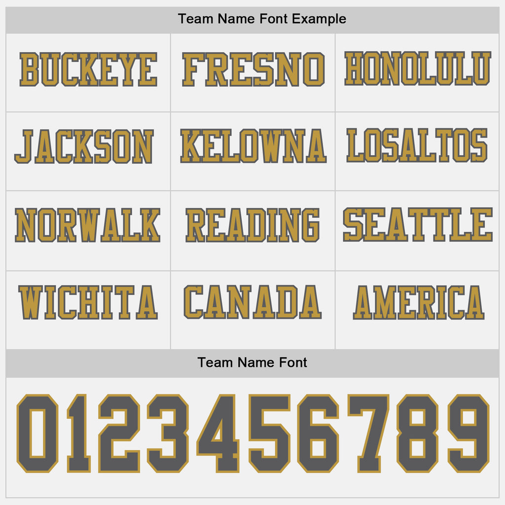 Custom White Steel Gray-Old Gold Long Sleeve Authentic Football Jersey
