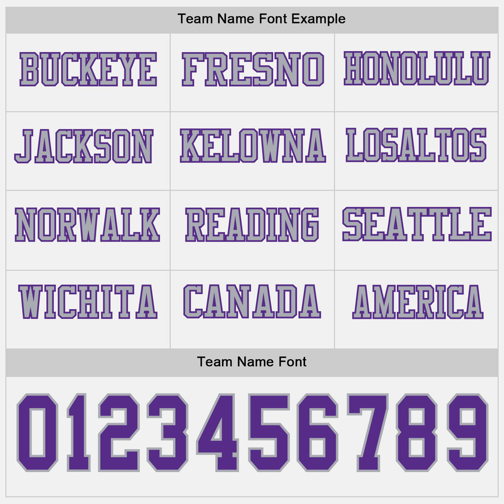 Custom White Purple-Gray Long Sleeve Authentic Football Jersey