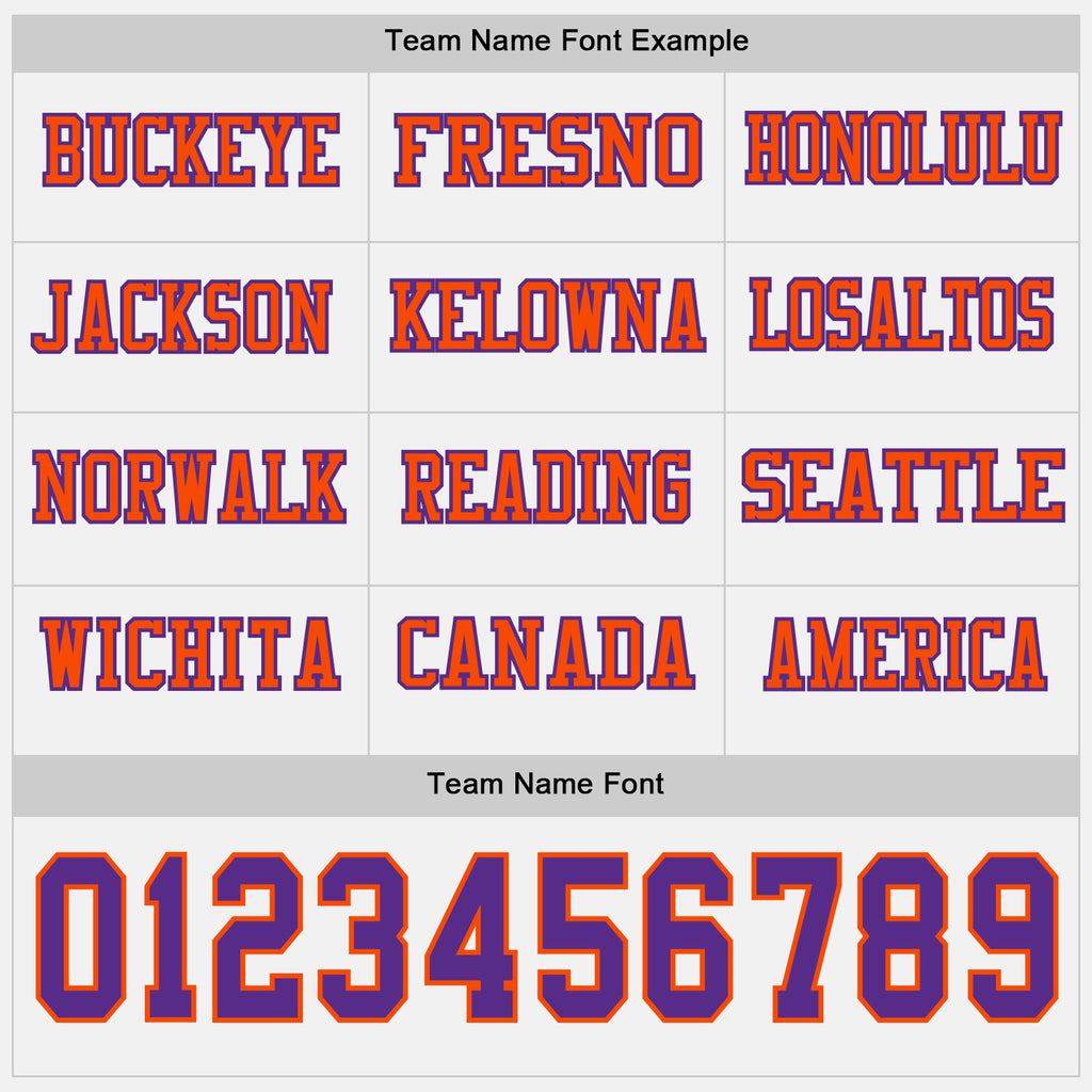 Custom White Purple-Orange Long Sleeve Authentic Football Jersey