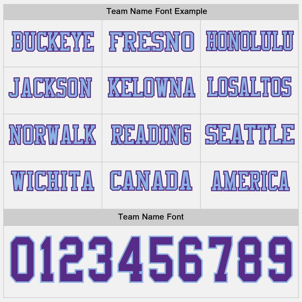 Custom White Purple-Light Blue Long Sleeve Authentic Football Jersey
