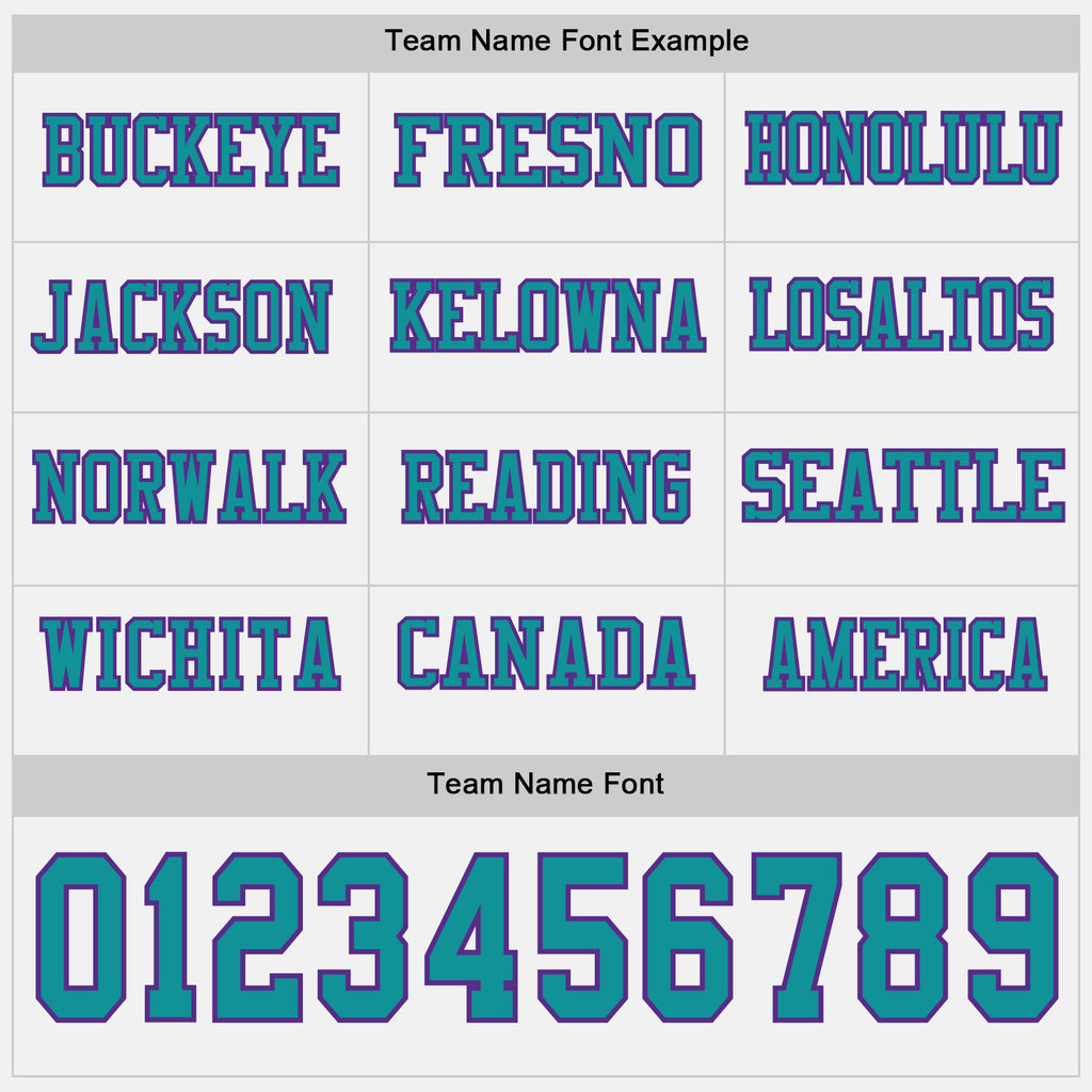 Custom White Teal-Purple Long Sleeve Authentic Football Jersey