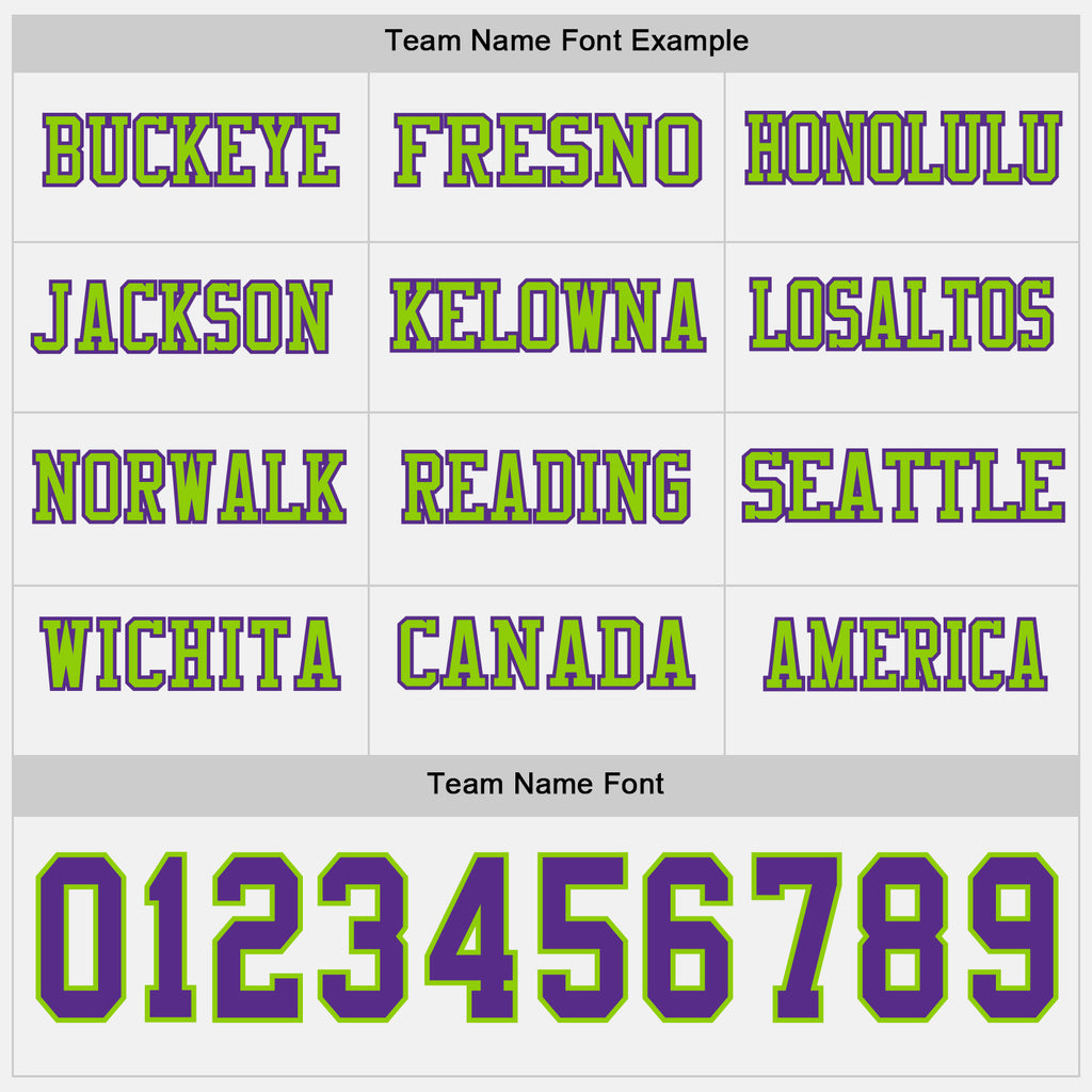 Custom White Purple-Neon Green Long Sleeve Authentic Football Jersey