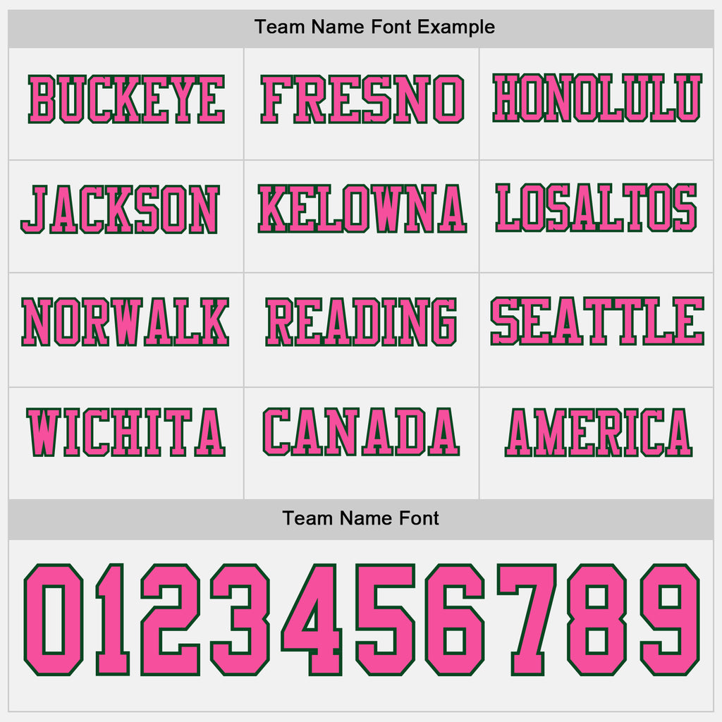 Custom White Pink-Green Long Sleeve Authentic Football Jersey
