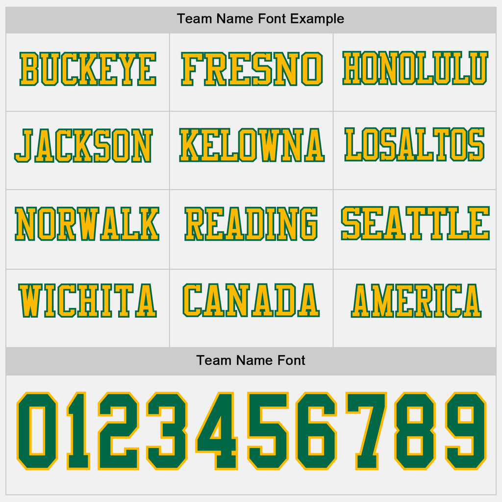 Custom White Kelly Green-Gold Long Sleeve Authentic Football Jersey