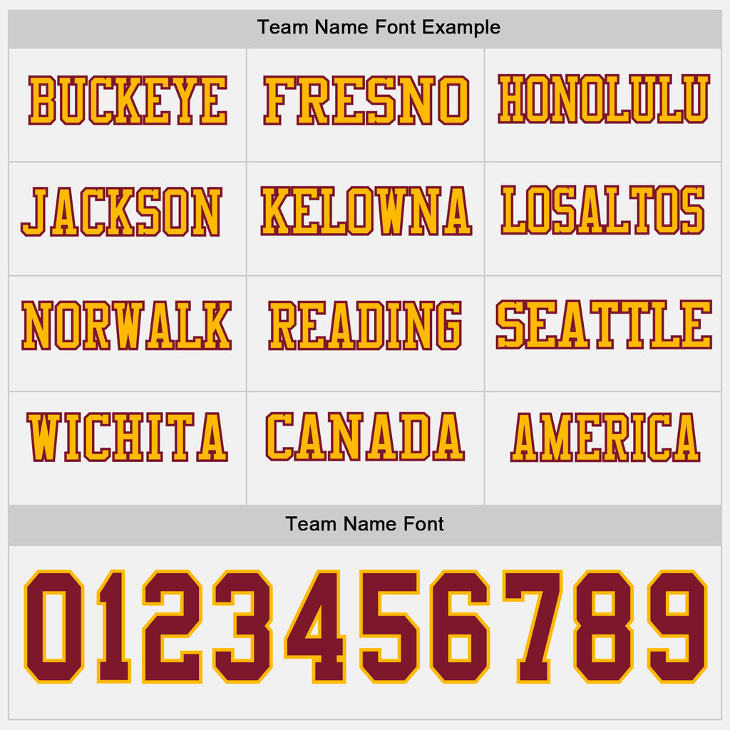 Custom White Crimson-Gold Long Sleeve Authentic Football Jersey