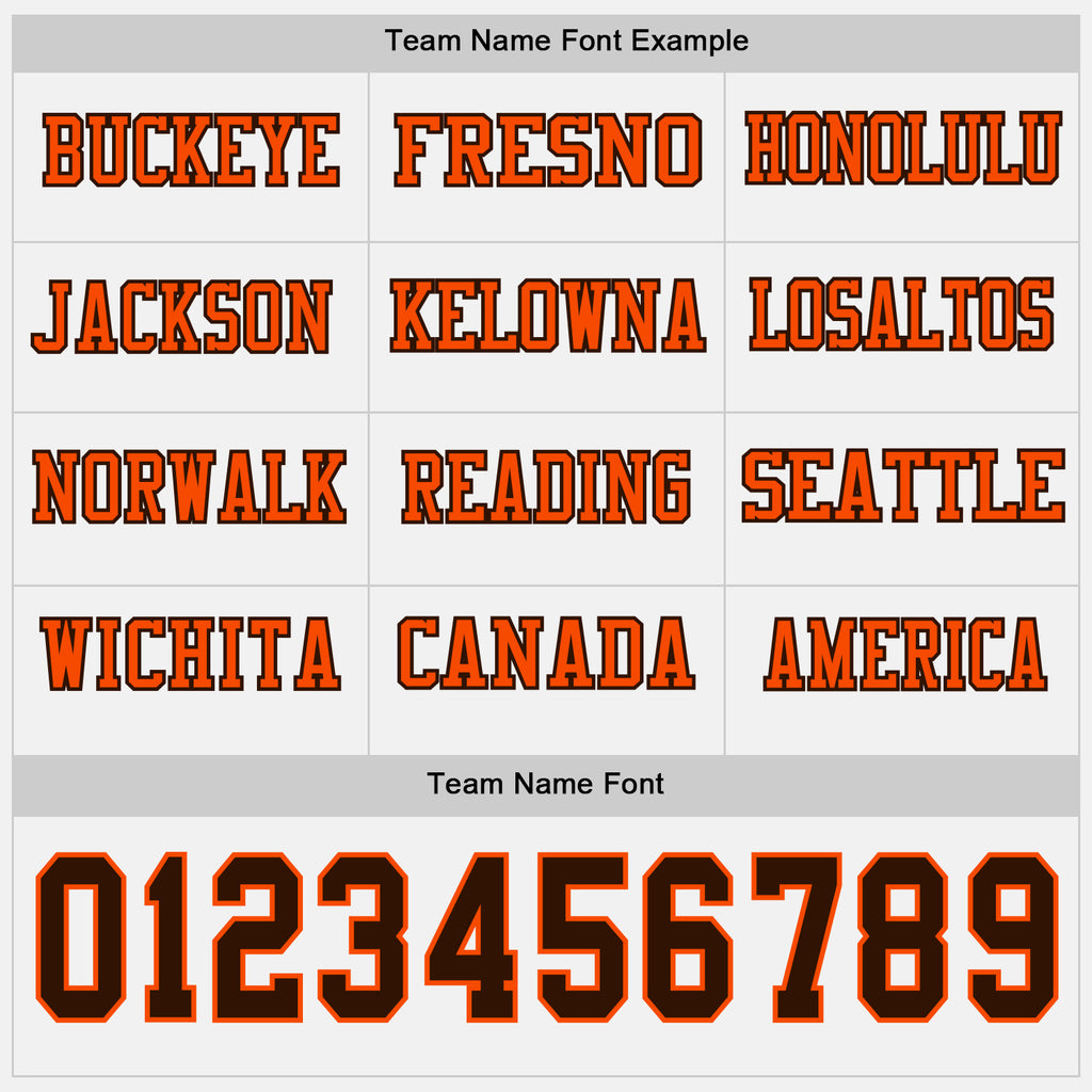 Custom White Brown-Orange Long Sleeve Authentic Football Jersey