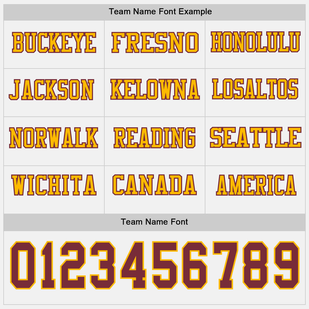 Custom White Burgundy-Gold Long Sleeve Authentic Football Jersey