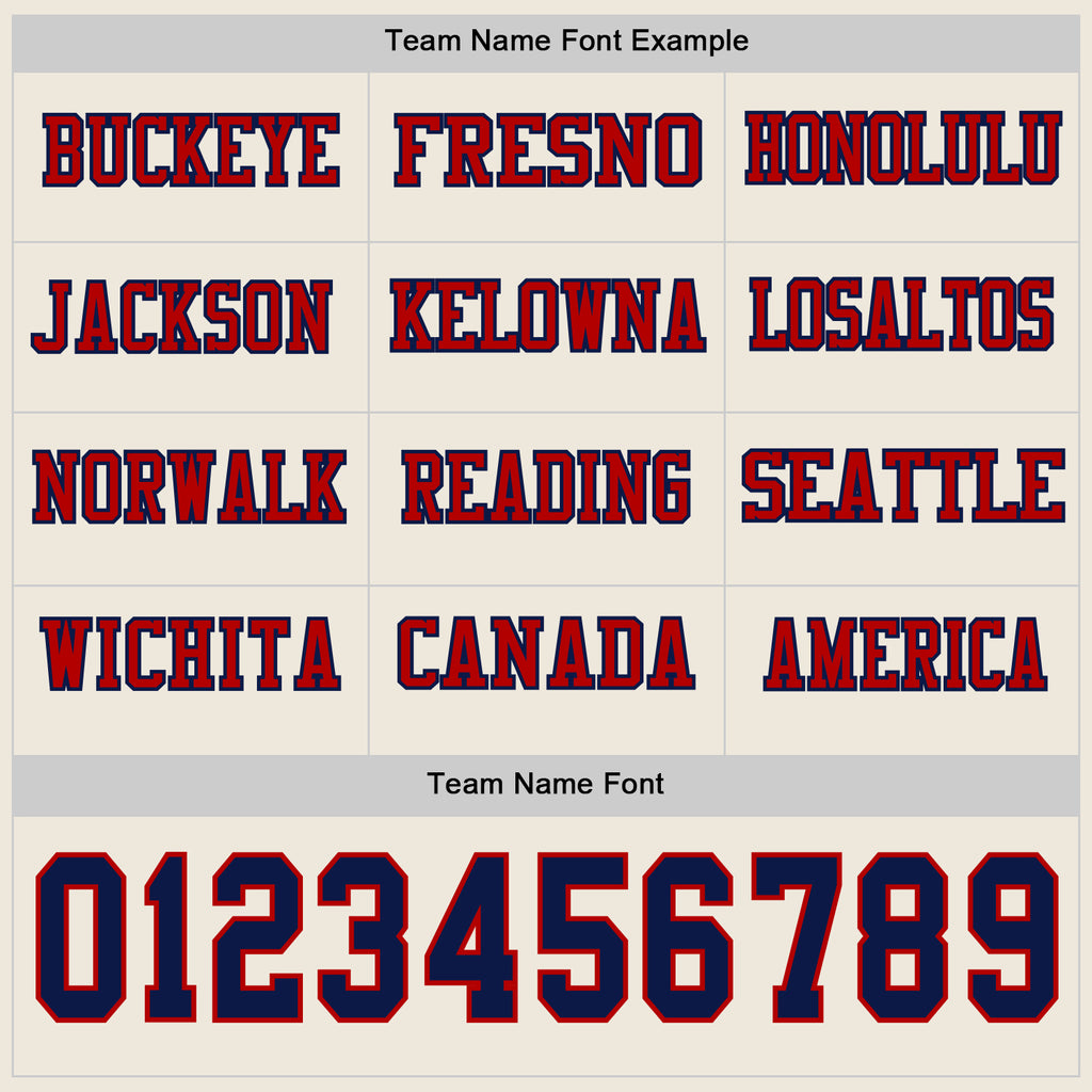 Custom Cream Navy-Red Long Sleeve Authentic Football Jersey