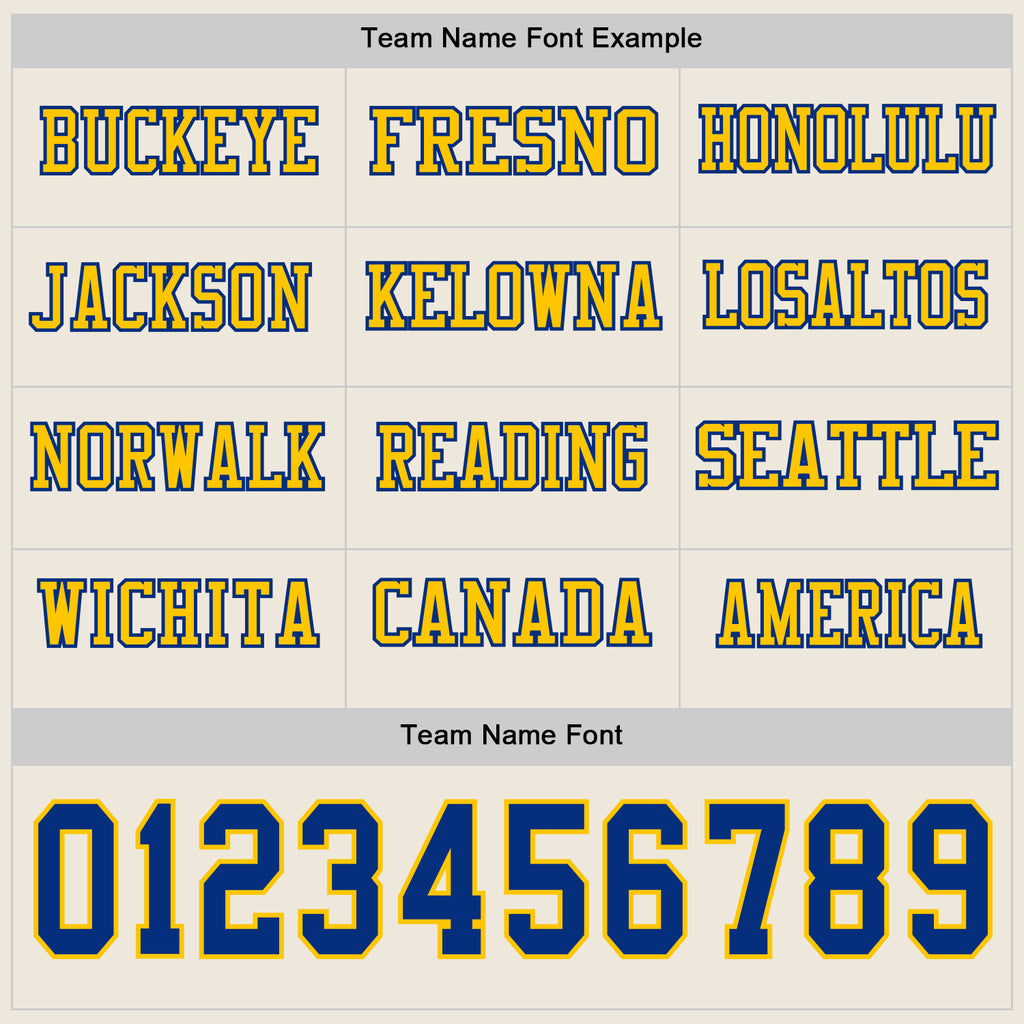 Custom Cream Royal-Yellow Long Sleeve Authentic Football Jersey