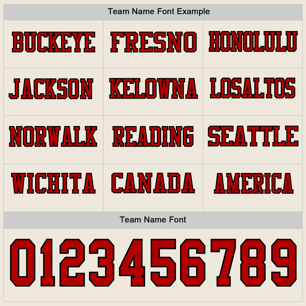 Custom Cream Red-Black Long Sleeve Authentic Football Jersey