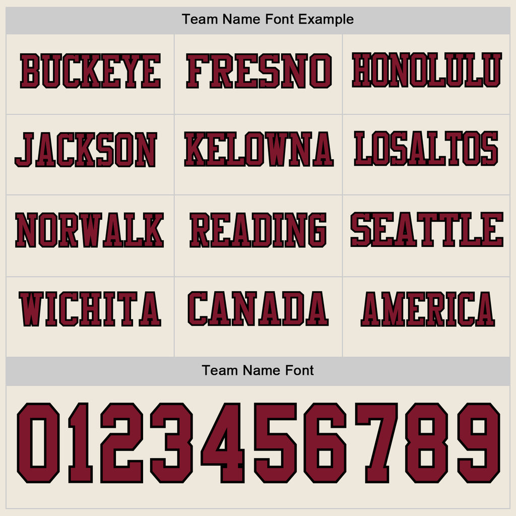 Custom Cream Crimson-Black Long Sleeve Authentic Football Jersey