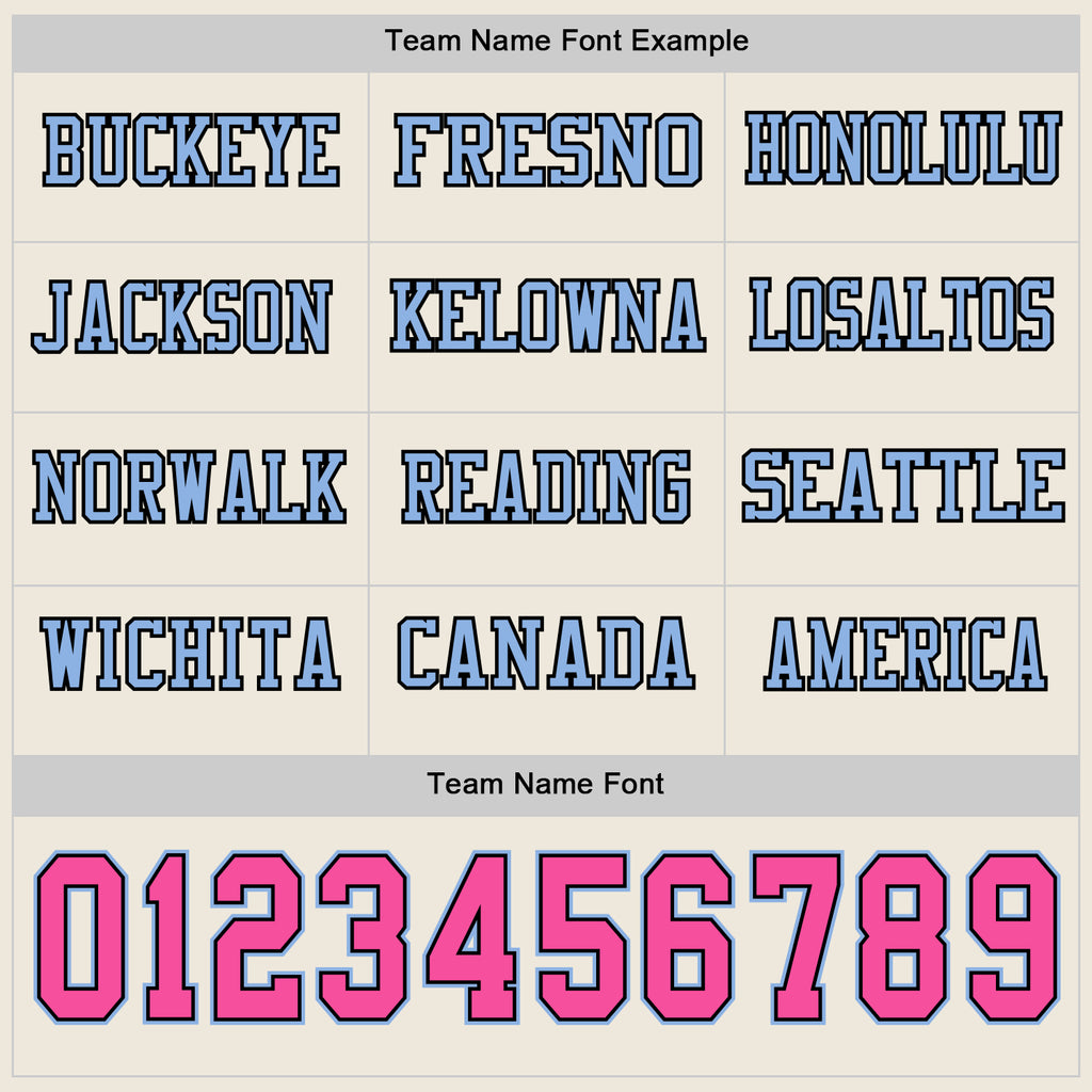 Custom Cream Pink Black-Light Blue Long Sleeve Authentic Football Jersey