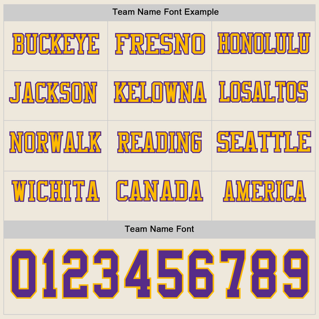 Custom Cream Purple-Gold Long Sleeve Authentic Football Jersey