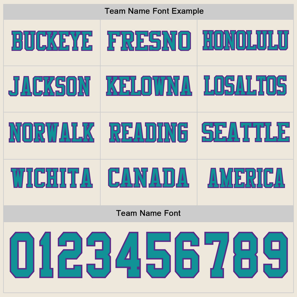 Custom Cream Teal-Purple Long Sleeve Authentic Football Jersey