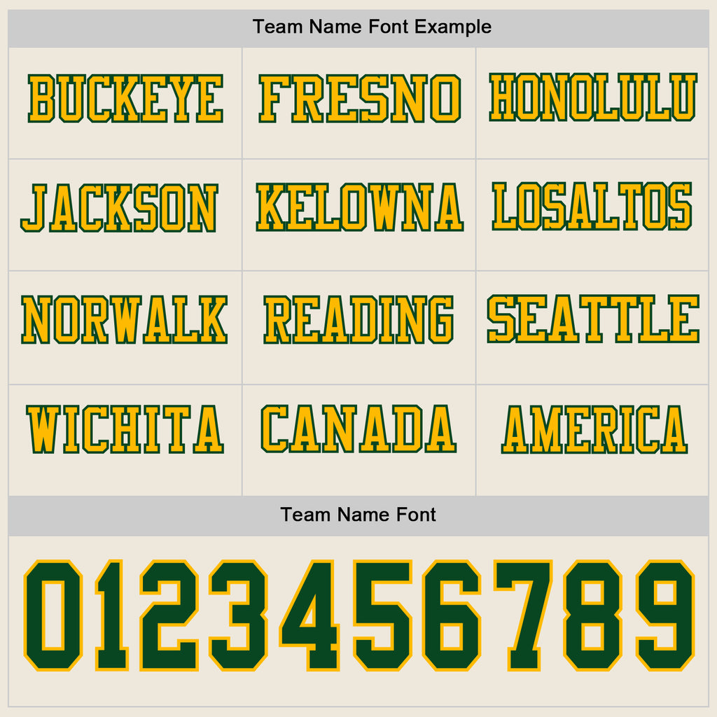 Custom Cream Green-Gold Long Sleeve Authentic Football Jersey