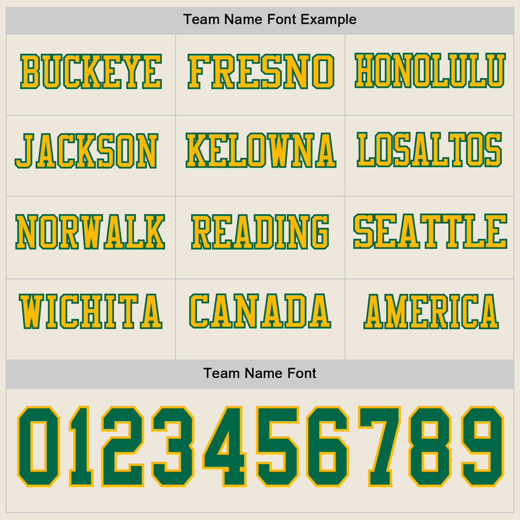 Custom Cream Kelly Green-Gold Long Sleeve Authentic Football Jersey