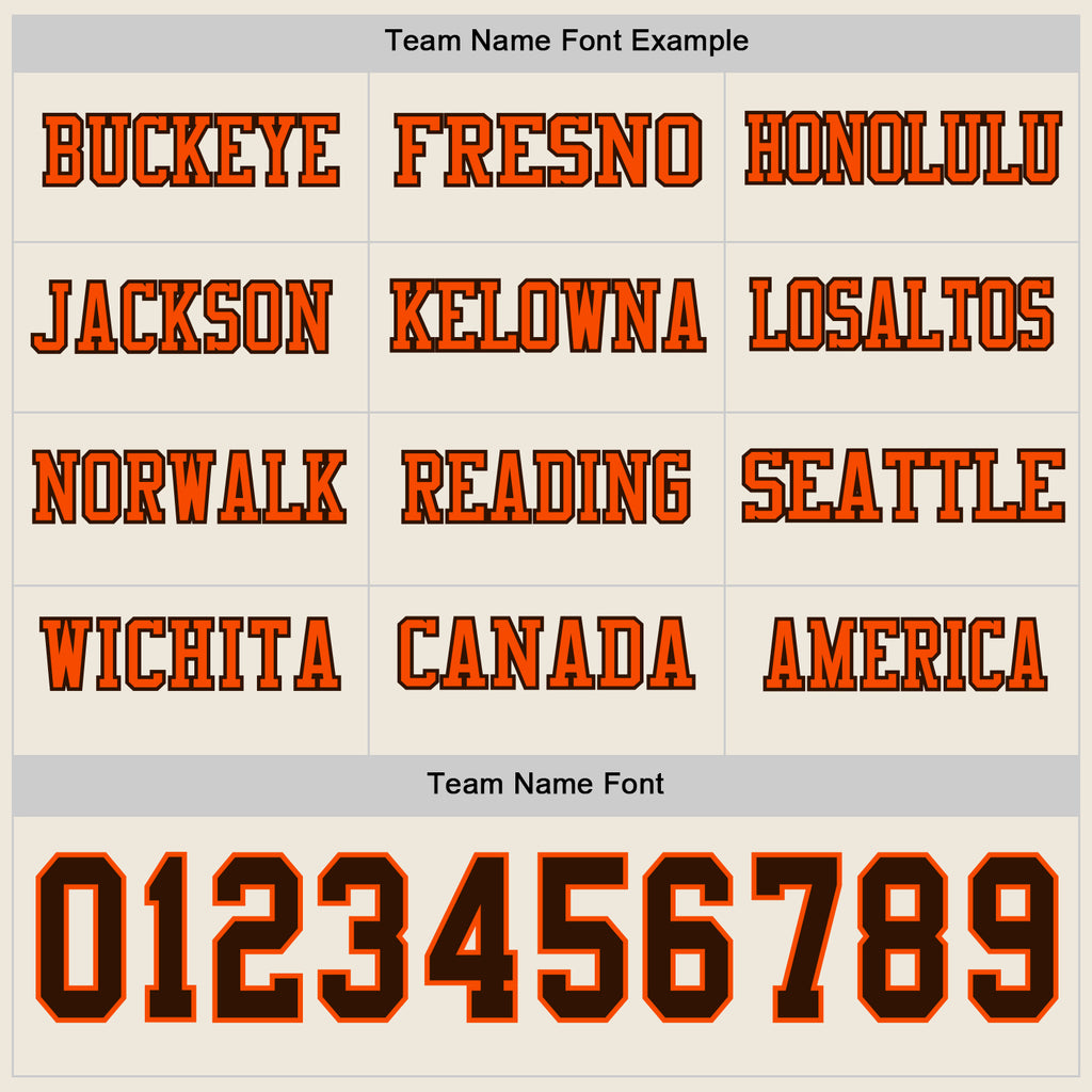 Custom Cream Brown-Orange Long Sleeve Authentic Football Jersey