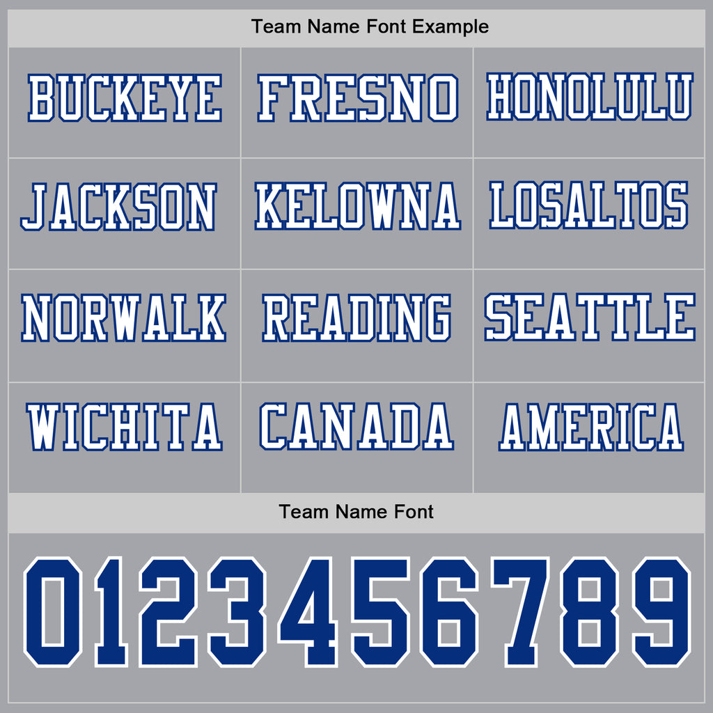 Custom Gray Royal-White Long Sleeve Authentic Football Jersey