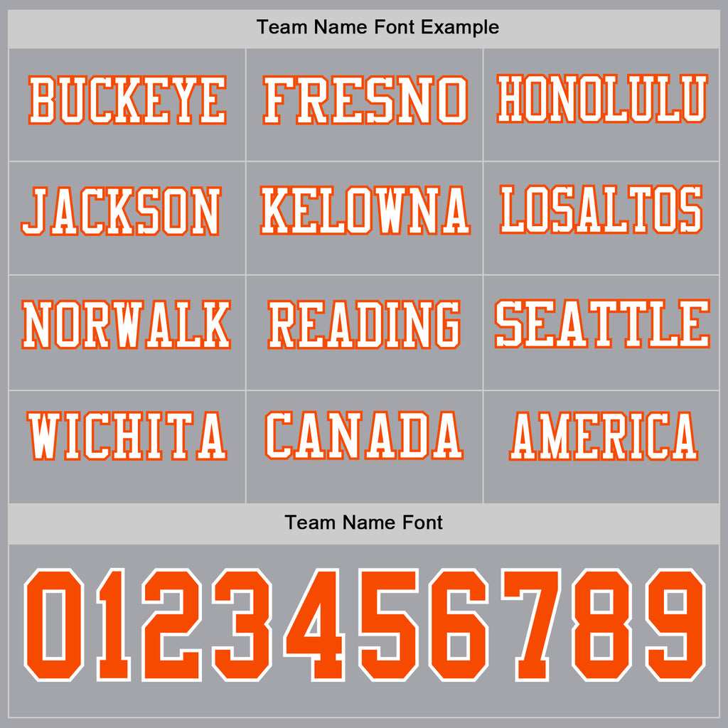 Custom Gray Orange-White Long Sleeve Authentic Football Jersey