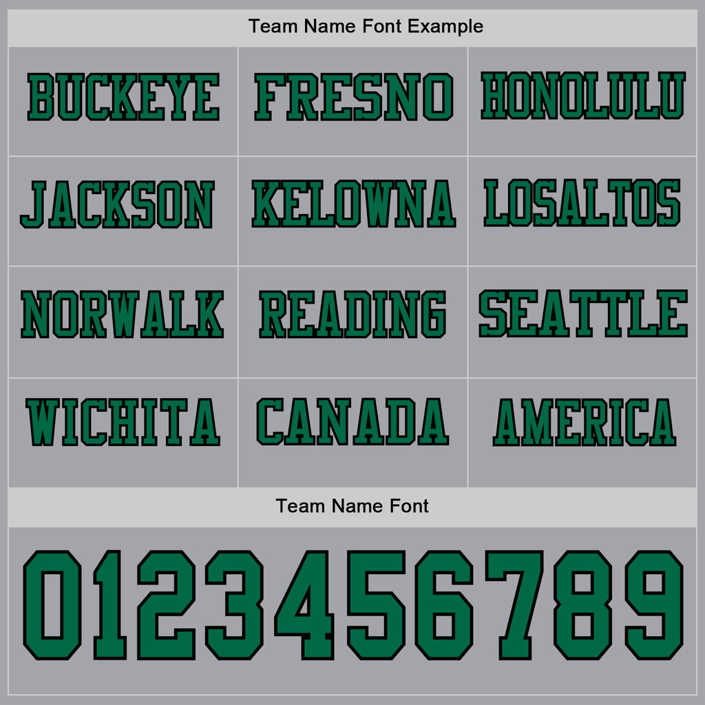Custom Gray Kelly Green-Black Long Sleeve Authentic Football Jersey