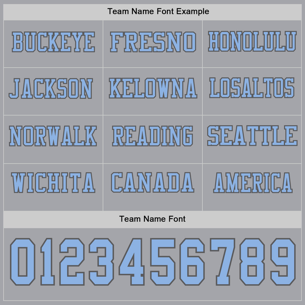 Custom Gray Light Blue-Steel Gray Long Sleeve Authentic Football Jersey