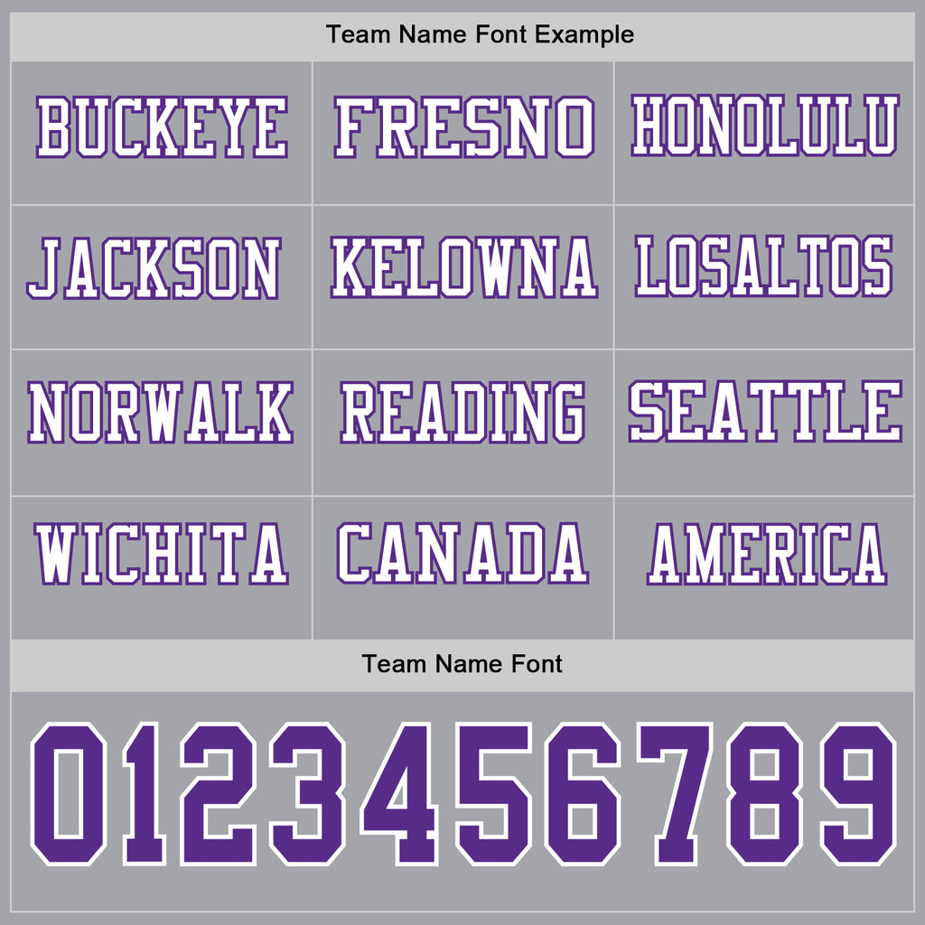 Custom Gray Purple-White Long Sleeve Authentic Football Jersey