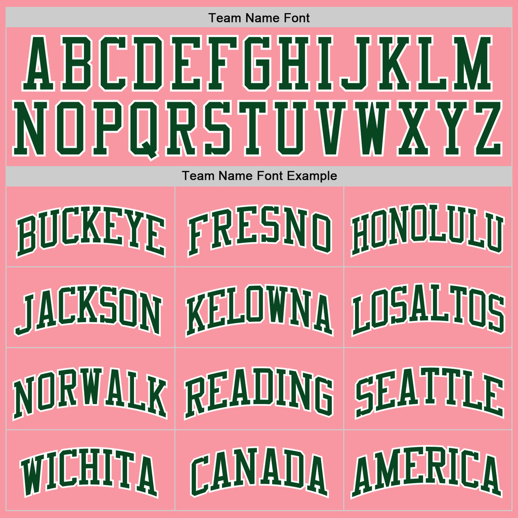 Custom Medium Pink Green-White Authentic Basketball Jerse