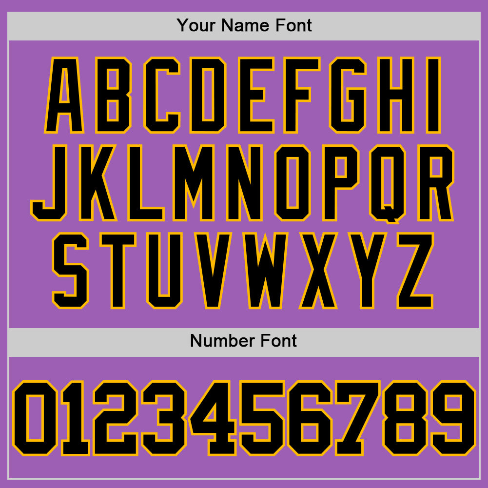 Custom Medium Purple Black-Gold Authentic Basketball Jersey