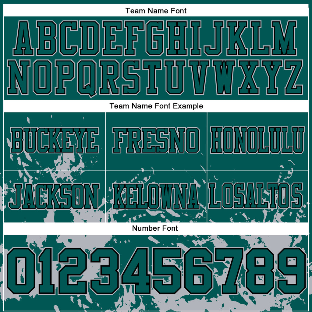 Custom Midnight Green Gray-Black Splash Authentic Football Jersey