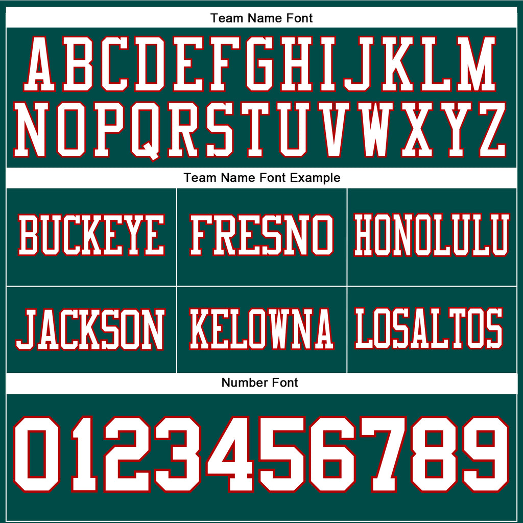 Custom Midnight Green White-Red Authentic Football Jersey
