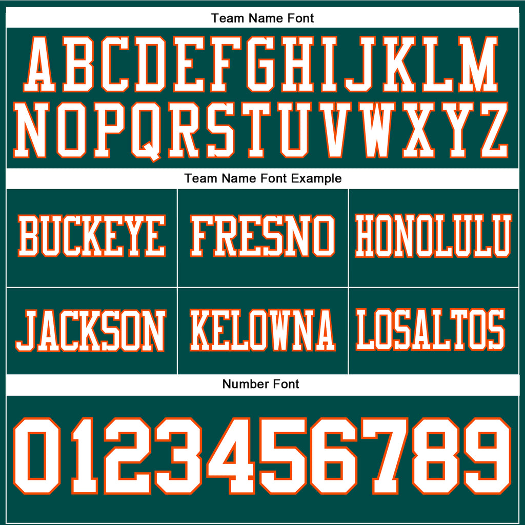 Custom Midnight Green White-Orange Authentic Football Jersey